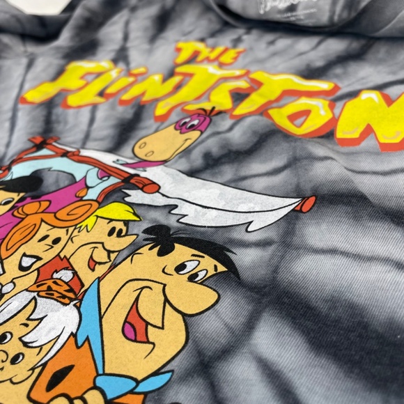 The Flintstones Tye-die Graphic T-Shirt Black and Gray Unisex Medium - Picture 4 of 12
